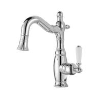 TYMYW Bathroom Sink Tap with Pull Out Spray 2 Water Jets 360° Rotating | 30-40Cm Pull Out Basin Mixer Tap Single Handle Single Hole Brass,Chrome Plated