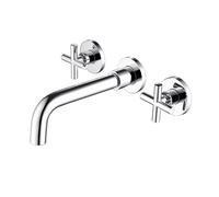 TYMYW Bathroom Tap Concealed Wall Mounted 3 Hole Double-Handle Basin Mixer Tap Rotatable Brass,Chrome-Plated Silver