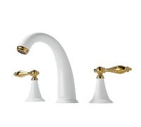 TYMYW Bathroom Taps Mixer 3 Hole Double Handle Hot and Cold Split Basin Tap Brass for 3 Hole Bathroom Basin,Platinum
