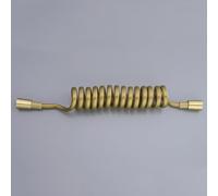 TYMYW Flexible Shower Hose Retractable Shower Hose Brass Connector Spiral Hose Spring Flexible Shower Hose,Gold,1.5M