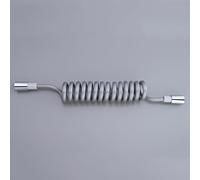 TYMYW Flexible Shower Hose Retractable Shower Hose Brass Connector Spiral Hose Spring Flexible Shower Hose,Electroplating Gray,1.5M