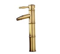 TYMYW High Rise Waterfall Basin Mixer Tap Single Lever Retro Countertop Basin Tap Brass Single Hole for Bathroom