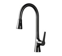 TYMYW Kitchen Mixer Tap with Pull Out Spray 3 Spray Modes 360° Swivel Kitchen Mixer Taps 1 Hole Brass,Black