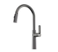 TYMYW Kitchen Mixer Tap with Pull Out Spray 360° Swivel Kitchen Tap with 3 Spray Modes 1 Hole Gray