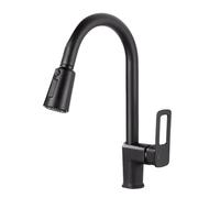 TYMYW Kitchen Mixer Tap with Pull Out Spray 360° Swivel Kitchen Tap with 3 Spray Modes Brass,Black