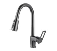 TYMYW Kitchen Mixer Tap with Pull Out Spray 360° Swivel Kitchen Tap with 3 Spray Modes Brass,Grey