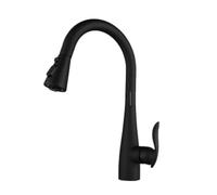 TYMYW Kitchen Mixer Tap with Pull Out Spray with 3 Spray Modes Sink Tap 360° Swivel Single Handle Brass,Black