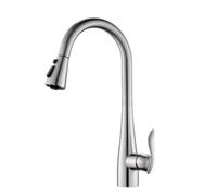 TYMYW Kitchen Mixer Tap with Pull Out Spray with 3 Spray Modes Sink Tap 360° Swivel Single Handle Brass,Brushed