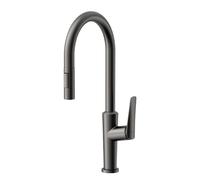 TYMYW Kitchen Mixer Tap with Pull Out Sprayer 2 Mode Single Lever High Arc Kitchen Tap 360 Swivel Single Hole,Grey
