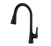 TYMYW Kitchen Mixer Tap with Pull Out Sprayer 360° Swivel Kitchen Mixer Taps 1 Hole Brass Three Water Outlet Modes,Black