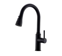 TYMYW Kitchen Mixer Taps 1 Hole Pull Out Spray 360° Swivel Kitchen Tap with 3 Spray Modes Single Handle,Black