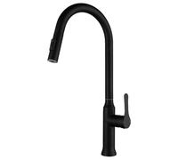 TYMYW Kitchen Pull Out Taps Stainless Steel with 2 Spray Mode 360° Swivel High-Arc Pull Out Kitchen Tap Single Handle,Black
