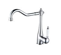 TYMYW Kitchen Sink Mixer Taps 1 Hole Single Lever Rotatable Kitchen Tap Brass Hot and Cold,Chrome-Plated Silver