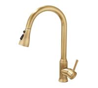 TYMYW Kitchen Tap with Pull Out Spray 360° Swivel Kitchen Mixer Taps 1 Hole Three Water Spray Modes, Antique