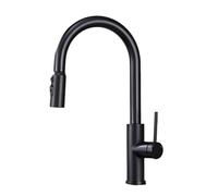 TYMYW Kitchen Tap with Pull Out Spray 360° Swivel Kitchen Mixer Taps 1 Hole with 3 Spray Modes Single Handle,Black