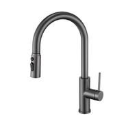 TYMYW Kitchen Tap with Pull Out Spray 360° Swivel Kitchen Mixer Taps 1 Hole with 3 Spray Modes Single Handle,Grey