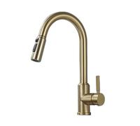 TYMYW Kitchen Tap with Pull Out Spray 360° Swivel Kitchen Tap with 3 Spray Modes Hot and Cold Stainless Steel,Brushed Gold