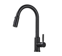 TYMYW Kitchen Tap with Pull Out Spray 360° Swivel Kitchen Tap with 3 Spray Modes Hot and Cold Stainless Steel,Black