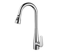 TYMYW Kitchen Taps with Pull Out Spray 360° Swivel Kitchen Mixer Taps 1 Hole Brass Three Water Outlet Modes Chrome