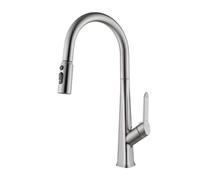 TYMYW Kitchen Taps with Pull Out Spray 360° Swivel Kitchen Mixer Taps 1 Hole Three Water Outlet Modes,Brushed
