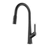 TYMYW Kitchen Taps with Pull Out Spray 360° Swivel Kitchen Mixer Taps 1 Hole Three Water Outlet Modes,Black