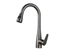 TYMYW Kitchen Taps with Pull Out Spray 360° Swivel Kitchen Mixer Taps 1 Hole Three Water Spray Modes,Brushed Grey