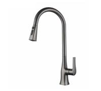 TYMYW Kitchen Taps with Pull Out Spray 360° Swivel Sink Taps for Kitchen with 3 Spray Modes Brass,Grey