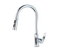 TYMYW Kitchen Taps with Pull Out Spray Chrome 360° Swivel Kitchen Mixer Taps 1 Hole Stainless Steel with 3 Spray Modes