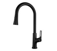 TYMYW Kitchen Taps with Pull Out Spray Single Lever 360° Swivel High Arc Kitchen Mixer Tap 2 Mode Brass,Black