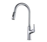 TYMYW Kitchen Taps with Pull Out Spray Three Water Outlet Modes 360° Swivel Kitchen Mixer Taps 1 Hole Brass,Chrome Plated
