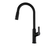 TYMYW Kitchen Taps with Pull Out Spray Three Water Outlet Modes 360° Swivel Kitchen Mixer Taps 1 Hole Brass,Black
