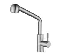 TYMYW Kitchen Taps with Pull Out Spray with 2 Spray Mode 360° Swivel High-Arc Pull Out Kitchen Mixer Tap Stainless Steel,Brushed