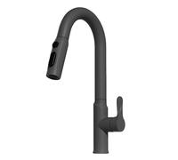 TYMYW Kitchen Taps with Pull Out Spray with 3 Spray Modes 360° Swivel Kitchen Mixer Taps 1 Hole Brass,Brushed Grey