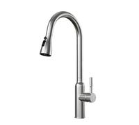 TYMYW Kitchen Taps with Pull Out Spray with 3 Spray Modes Kitchen Mixer Taps 1 Hole 360° Swivel Brushed