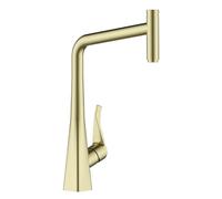 TYMYW Pull Out Kitchen Tap Brass with 2 Spray Mode 360° Swivel High-Arc Pull Out Kitchen Mixer Tap Single Handle,Gold