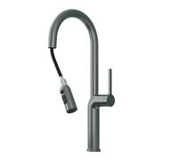 TYMYW Pull Out Kitchen Taps Mixer 360° Swivel Single Lever Kitchen Taps with Pull Out Spray Head 3 Modes Single Hole,Grey