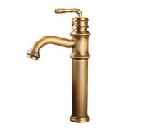 TYMYW Retro Bathroom Basin Mixer Tap Brass Single Lever Tall Tap for Countertop Basin Hot and Cold Single Hole