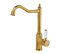 TYMYW Retro Bathroom Basin Tap 360° Swivel High Rise Bathroom Mixer Tap Single Lever Brass for Countertop Basin,Titanium