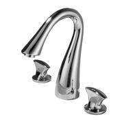 TYMYW Retro Taps for Bathroom Basin Chrome Dual Lever Mixer Taps | Brass 3-Hole Countertop Installation ,for Bathroom