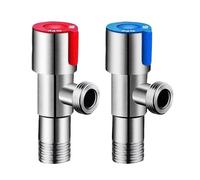 TYMYW Stainless Steel Angle Valve G1/2 Wall-Mounted Extended Hot and Cold Angle Stop Valve 2-Pack for Bathroom,Kitchen,Brushed,30Mm