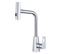 TYMYW Waterfall Kitchen Mixer Taps with Pull Out Spray 3 Modes 360° Swivel Pull Out Kitchen Tap Single Lever 1 Hole,Chrome Plated