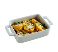 TYMYYS Baking Dishes For Oven, Small Casserole Dishes, Ceramic Oven Dish, Round Baking Tray, Roasting Dish-White-20x12x5cm, 500ml