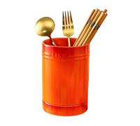 TYMYYS/Colorful Drain Rack, Ceramic Cutlery Drainer For Chopstick, Cutlery Holder, Chopstick Holder For Kitchen -orange-10x10x15.5cm