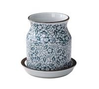 TYMYYS/ Japanese Drain Rack, Blue And White Ceramic Cutlery Drainer For Chopstick, Cutlery Holder, Chopstick Holder For Kitchen -snowflake-14x14x14cm