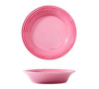 TYMYYS Pasta Bowls, 8" Plate Bowls Ceramic, Serving Plates Porcelain, Low Bowls Dishes, Pasta/Soup Serving Bowls Larg-Pink-Set of 2