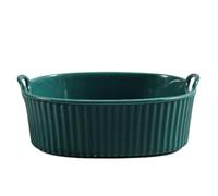TYMYYS Rectangular Lasagne Pan With Handle, Small Ceramic Bakeware Pan For 1 Person, Porcelain Baking Dish Oven Proof-green-850ml, 20x19x6cm