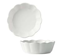 TYMYYS Small Round Baking Dish Set Of 2, Colorful Ceramic Casserole Dish, Round Ceramic Pie Plate-white-15cm