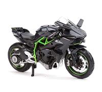 TYNBV Motorbike Collectible Model Motorcycle Model For Kawasaki H2 R For Ninja ZX-10R ZX-12R ZX-9R ZX-14R Static Die Cast Vehicles Hobbies Birthday Gift 1/18(Black- Silver)