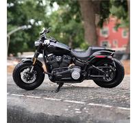 TYNBV Motorbike Collectible Model Motorcycle Model Simulation Toy Gift 1:18 For Harley For Davidson Fat Bob 114 2022 Alloy Metal Street Race(Black- Silver)