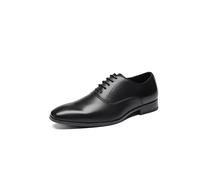 TYNDALL Men's Classic Modern Formal Oxford Lace Up Dress Shoes Black Use for Business Wedding Formal Dinners Church Services Theatre Performances, Black, 10.5